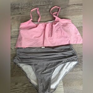 Seaside Gale Falbala High-waisted Bikini Set Size M